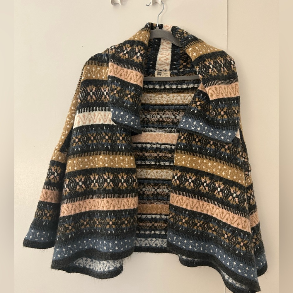Cozy patterned cardigan, one size fits all